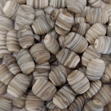 Matte Glass Swirls, Pillow Shaped 19 x 15mm Grey, Wholesale Bag 250gr