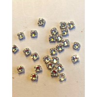 Rosemontees 4mm, Crystal on Silver, pack of 26 pcs.