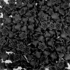9mm Lucite Flowers in Frosted Black, 10g pack