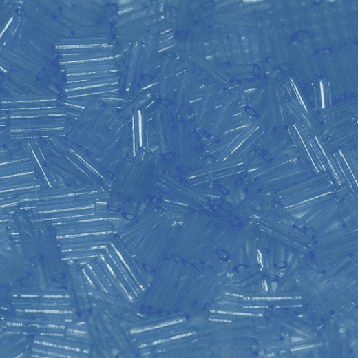 6mm Miyuki Bugles, Light Blue, Approx 12.5 Grams