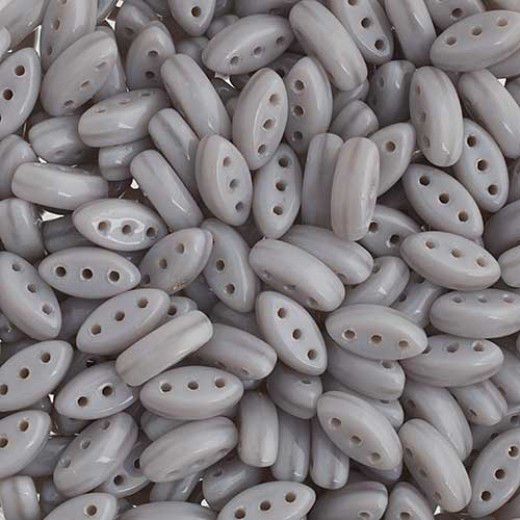 Grey Silk  3-Hole Cali Beads, 50pcs