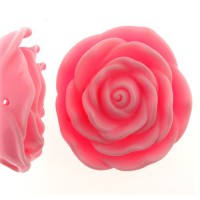 Light Pink Acrylic Flat Back Rose, 45mm