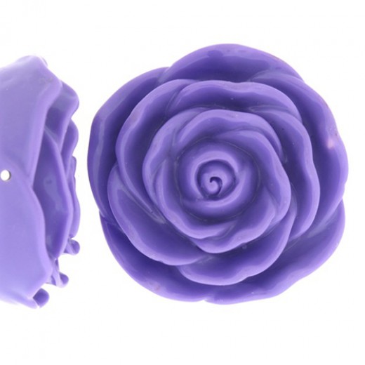 Light Purple Acrylic Flat Back Rose, 45mm