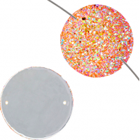 Sew-on Sugar Stone, Round, 22mm, Light Pink AB, 1 pc