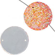 Sew-on Sugar Stone, Round, 22mm, Light Pink AB, 5 Pieces