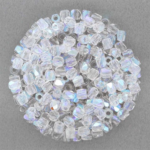 Crystal AB 4mm Firepolished beads, pack of approx. 120 beads
