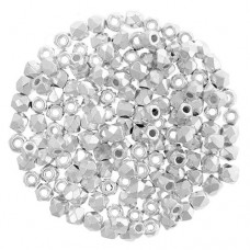 Fine Silver Plated 2mm Firepolished Beads 75pcs