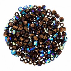 Jet Bronze AB 2mm Firepolished Beads 150pcs