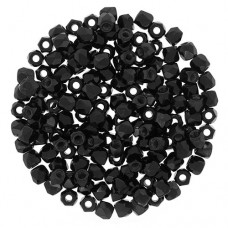 Jet 2mm Firepolished Beads 150pcs