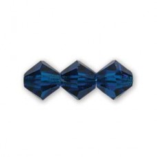 Capri Blue  3mm Preciosa Bicones, pack of 48 pcs