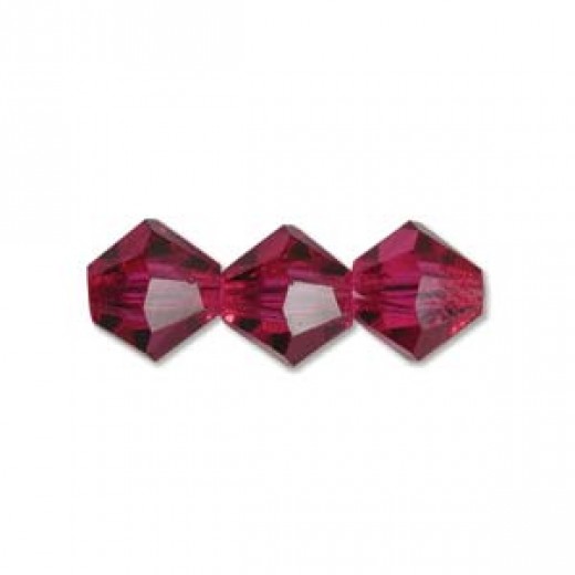 Fuchsia 3mm Preciosa Bicones, Pack of 48