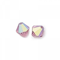 Light Amethyst AB 3mm Preciosa Bicones, Pack of 48