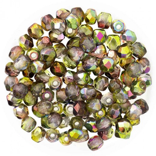 Crystal Magic Green 3mm Fire polished , 120pcs