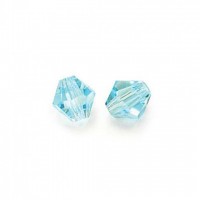 Aquamarine Czech Machine Cut 4mm Preciosa Bicones, Bag of 48 Pieces