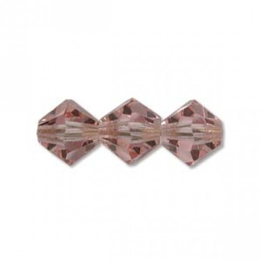 Light Rose, 4mm Preciosa Bicones, 48 Pcs