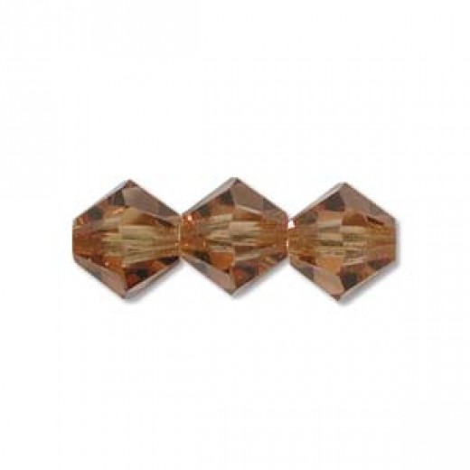 4mm Topaz, Light Colarado, Preciosa Bicones, 48 Pcs