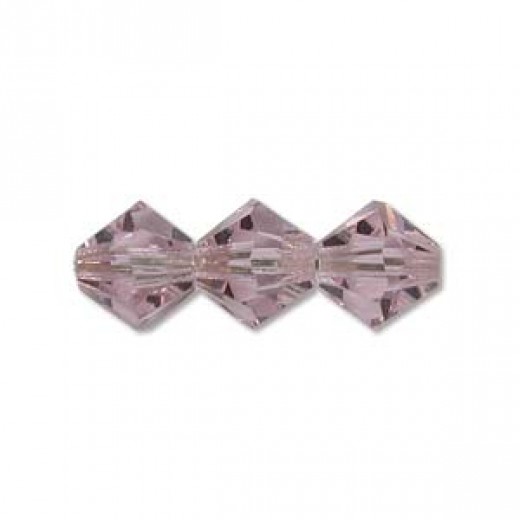Pink Sapphire 4mm Preciosa Bicones, 48 Pcs