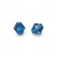 Capri Blue AB 3mm Preciosa Bicones, Pack of 48pcs