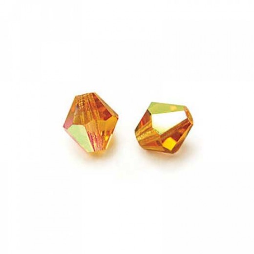 Topaz AB 4mm Preciosa Bicones, Pack of 48