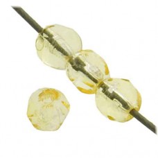Transparent Jonquil 4mm Firepolished beads, pack of approx. 50 beads