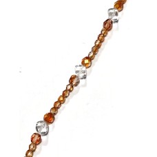 Fire polished Mixed Strand, selection of 4mm& 6mm Fire Polished Plus 8mm Cry...