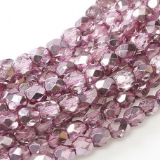 Flamingo Metallic Ice 4mm Firepolished beads, 120pcs