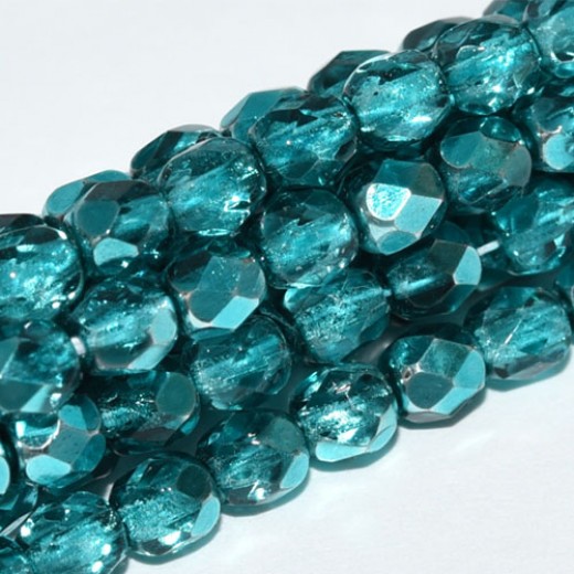 Marine Metallic Ice 3mm Firepolished bead, 120pcs approx.