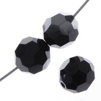 Crystal Hematite Half Coated Preciosa 6mm Round Crystals on 5" Strand, 21 pieces