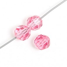 Preciosa 4mm Round Crystals on 5" Strand Rose