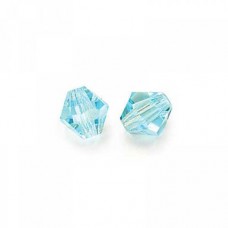 Preciosa 6mm Aquamarine Czech Machine Cut Bicones, Bag of 24 pieces