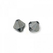 Preciosa 6mm Jet Hematite Bicones, Pack of 24