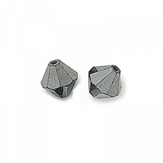 6mm Preciosa Jet Hematite Bicones, Pack of 24