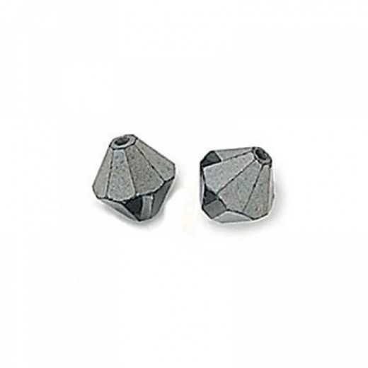 Preciosa 6mm Jet Hematite Bicones, Pack of 24