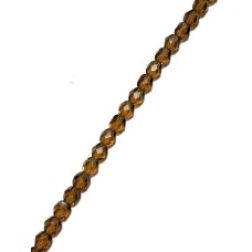 6mm Fire Polished Smoke Topaz, 25 Pcs.