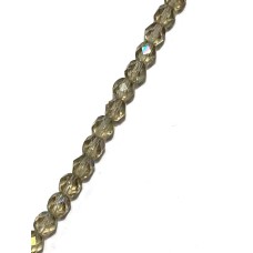 6mm Fire Polished Transparent Black Diamond/Amesit AB, 30 Pcs.