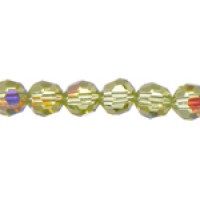 Jonquil AB Preciosa 6mm Round Crystals on 5" Strand, 21 pieces