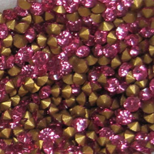 Machine-Cut Chaton, pp14 Gold Foiled Light Rose, Pk of 144pcs