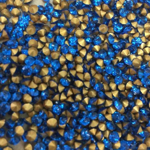 Wholesale Pack Crystal Chatons, 2.5mm, SS9, Sapphire, Approx 1000 Pieces