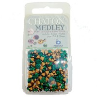 Preciosa Chaton Medley, Emerald, Approx 5 Grams