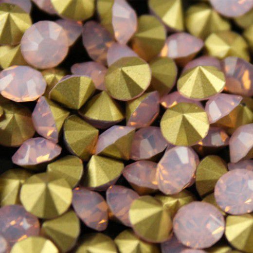 1.6mm Swarovksi Chatons PP11 - Gold Foiled Pink Opal x 100 pcs