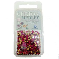 Preciosa Chaton Medley, Ruby, Approx 5 Grams