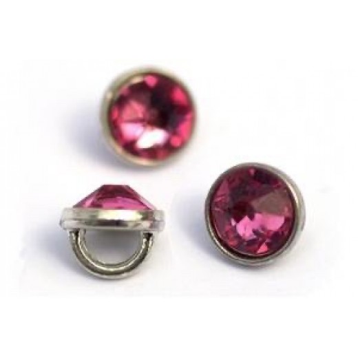 3mm Rose on Silver Crystalettes, Pack of 10
