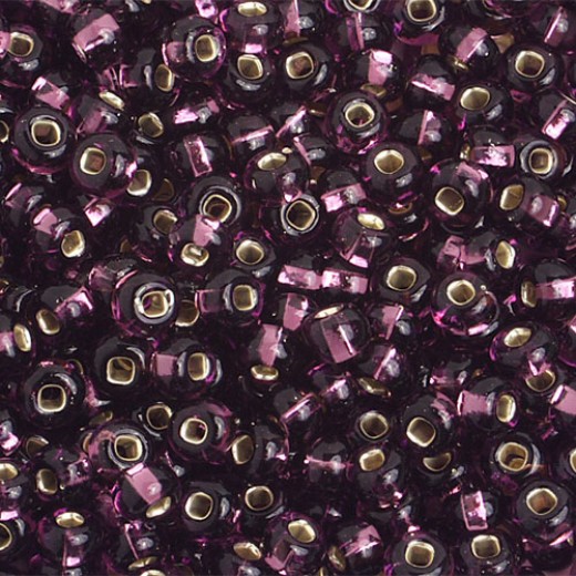 Silver Lined Transparent Amethyst, Size 6/0, 22g