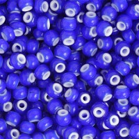 White Lined Cobalt Blue, Size 2/0, 22g