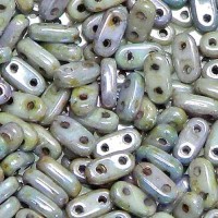 Opaque - Luster Green 6mm Bar Beads - 9gm Approx