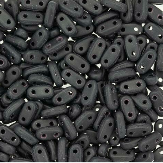 Matte Jet 6mm Bar Beads- 9gm Approx