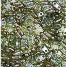 Luster Transparent Green 6mm Bar Beads - 9Grams