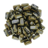 Iris Brown 2-Hole Brick Bead - 3 x 6mm -  Pack of 50 