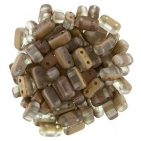 Matte Apollo Gold 2-Hole Brick Bead - 3 x 6mm -  Pack of 50 