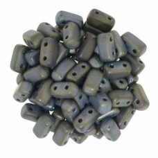 Matte Iris Brown 2-Hole Brick Bead - 3 x 6mm -  Pack of 50